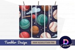 Sports balls colorful seamless pattern Tumbler PNG Design Product Image 1