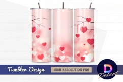 Romantic hearts background for valentines Tumbler PNG Design Product Image 1