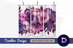 Purple and pink floral Tumbler PNG Design Product Image 1