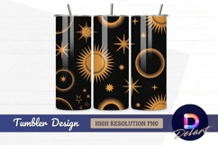 Golden stars and suns tumbler wrap design Product Image 1