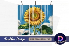 Painted sunflower tumbler wrap design illustration Product Image 1