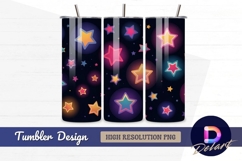 Colorful starry night seamless pattern Tumbler PNG Design Product Image 1