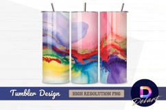 Colorful watercolor abstract Tumbler PNG Design Product Image 1
