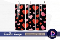 Heart pattern pink red black Tumbler PNG Design Product Image 1