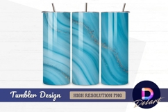 Blue marble gold glitter Tumbler PNG Design Product Image 1
