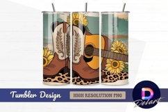 Country western art with boots and Tumbler PNG Design Product Image 1