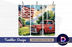 American truck patriotic scene tumbler wrap design Product Image 1