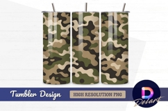 Seamless woodland camouflage pattern Tumbler PNG Design Product Image 1