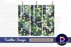 Green camouflage seamless pattern Tumbler PNG Design Product Image 1