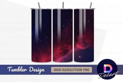 Red nebula with stars tumbler wrap design Product Image 1
