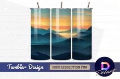 Mountain range blue landscape Tumbler PNG Design Product Image 1