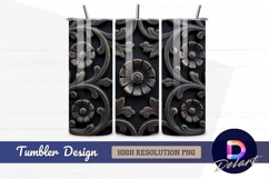 Ornate metal floral design Tumbler PNG Design Product Image 1