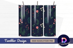 Dark floral pattern tumbler wrap design Product Image 1