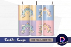 Colorful rainbow star pattern Tumbler PNG Design Product Image 1