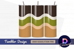 Earth tones wavy lines tumbler wrap design Product Image 1