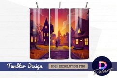 Halloween night spooky town Tumbler PNG Design Product Image 1