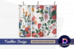 Floral bouquet seamless pattern Tumbler PNG Design Product Image 1