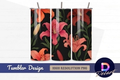 Colorful lily flowers botanical tumbler wrap design Product Image 1