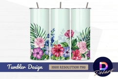 Watercolor floral border for tumbler wrap design Product Image 1