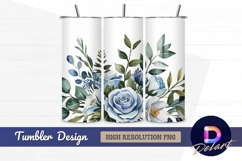 Watercolor floral bouquet illustration tumbler wrap design Product Image 1