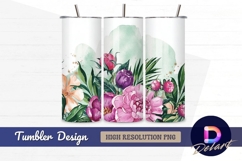 Watercolor floral bouquet design tumbler wrap Product Image 1