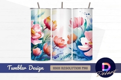 Watercolor cherry blossom spring Tumbler PNG Design Product Image 1