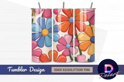 Colorful retro flower power Tumbler Wrap PNG Design Product Image 1