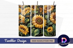Sunflowers with monarch butterfly perfect Tumbler Wrap PNG Product Image 1