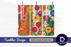 Colorful floral Tumbler Wrap PNG Design Product Image 1