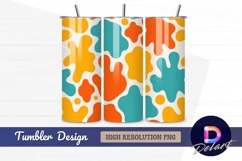 Abstract blot in yellow orange blue Tumbler Wrap PNG Design Product Image 1