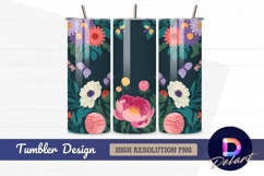 Elegant floral garden with butterflies Tumbler Wrap PNG Product Image 1