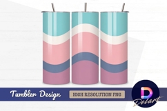 Colorful wavy stripes Tumbler Wrap PNG Design Product Image 1