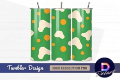Green orange abstract Tumbler Wrap PNG Design Product Image 1