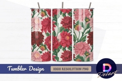 Dahlia floral pattern Tumbler Wrap PNG Design Product Image 1