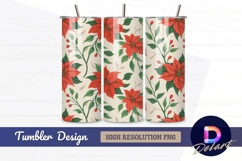Poinsettia floral pattern festive holiday Tumbler Wrap PNG Product Image 1