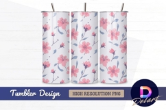 pink flower floral pattern Tumbler Wrap PNG Design Product Image 1