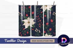 Floral christmas poinsettia Tumbler Wrap PNG Design Product Image 1