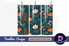 Floral pattern seamless botanical Tumbler Wrap PNG Design Product Image 1