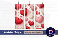 Soft pastel hearts romantic Tumbler Wrap PNG Design Product Image 1
