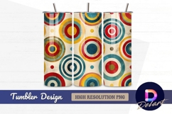 Retro concentric circles colorful Tumbler PNG Design Product Image 1