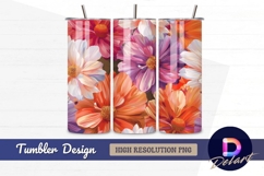 Colorful dahlia floral Tumbler PNG Design Product Image 1