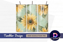 Watercolor sunflowers Tumbler PNG Design Product Image 1