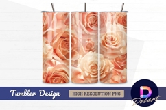 Peach rose flower Tumbler PNG Design Product Image 1