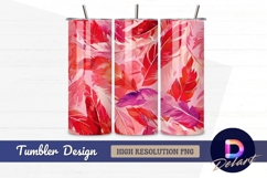 Pink and red feather Tumbler PNG Design Product Image 1