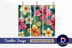 Tropical floral pattern summer Tumbler PNG Design Product Image 1