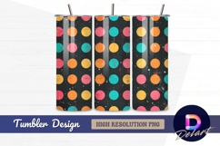 Colorful grunge polka dots pattern Tumbler PNG Design Product Image 1