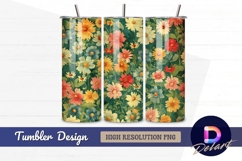 Colorful daisy floral Tumbler PNG Design Product Image 1