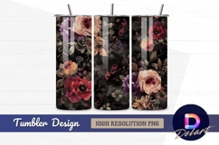 Moody floral arrangement on dark Tumbler PNG Design Product Image 1