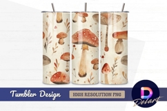 Watercolor mushroom Tumbler PNG Design Product Image 1