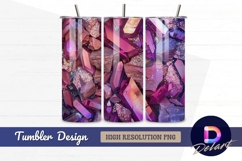 Pink crystals and rough stones Tumbler PNG Design Product Image 1